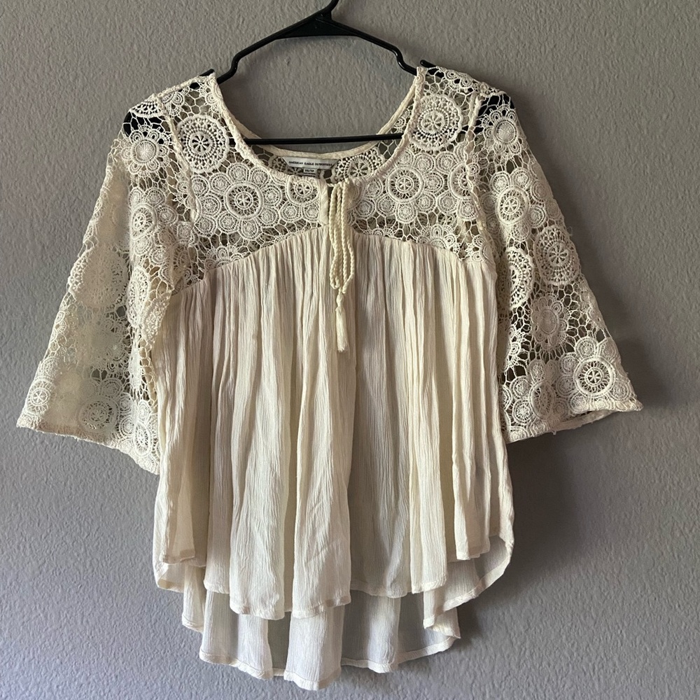 American eagle boho shirt, beige, size XS